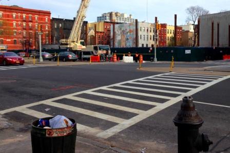 7th Ave and 131st Street. The Corner.  2014. Lafayette Theater and Connies Inn demolished.
