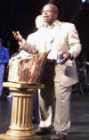 Billy Mitchell of the Apollo Theater with Tree of Hope.  photo by Gordon Polatnick