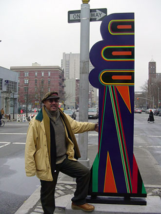 Newly repainted Tree of Hope with its creator Algeron Miller, 2004, photo credit Jonathan Kuhn